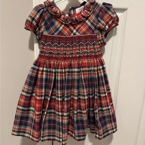 Classic Plaid Smocked Kids Dress